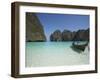 Ao Maya, Longtailboat in Front, Ko Phi Phi Leh, Thailand-Joern Simensen-Framed Photographic Print