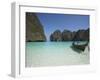 Ao Maya, Longtailboat in Front, Ko Phi Phi Leh, Thailand-Joern Simensen-Framed Photographic Print