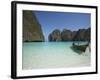 Ao Maya, Longtailboat in Front, Ko Phi Phi Leh, Thailand-Joern Simensen-Framed Photographic Print