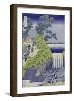Aoigaoka Waterfall in the Eastern Capital-Katsushika Hokusai-Framed Giclee Print