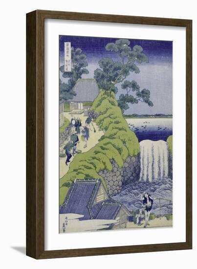 Aoigaoka Waterfall in the Eastern Capital-Katsushika Hokusai-Framed Giclee Print