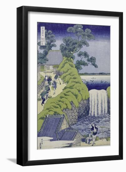 Aoigaoka Waterfall in the Eastern Capital-Katsushika Hokusai-Framed Giclee Print