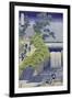 Aoigaoka Waterfall in the Eastern Capital-Katsushika Hokusai-Framed Giclee Print