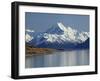 Aoraki Mount Cook and Lake Pukaki, Mackenzie Country, South Canterbury, South Island, New Zealand-David Wall-Framed Photographic Print