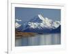 Aoraki Mount Cook and Lake Pukaki, Mackenzie Country, South Canterbury, South Island, New Zealand-David Wall-Framed Photographic Print
