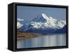 Aoraki Mount Cook and Lake Pukaki, Mackenzie Country, South Canterbury, South Island, New Zealand-David Wall-Framed Stretched Canvas