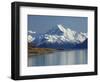 Aoraki Mount Cook and Lake Pukaki, Mackenzie Country, South Canterbury, South Island, New Zealand-David Wall-Framed Photographic Print