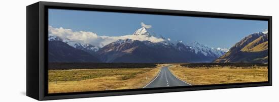 Aoraki, Mount Road Cook, Mount Cook National Park, Canterbury, South Island, New Zealand-Rainer Mirau-Framed Stretched Canvas