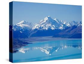 Aoraki, Mt Cook and Lake Pukaki, South Canterbury, South Island, New Zealand-David Wall-Stretched Canvas