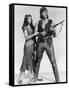 APACHE, 1954 directed by ROBERT ALDRICH Jean Peters and Burt Lancaster (b/w photo)-null-Framed Stretched Canvas