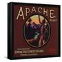 Apache Brand - Pomona, California - Citrus Crate Label-Lantern Press-Framed Stretched Canvas