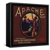 Apache Brand - Pomona, California - Citrus Crate Label-Lantern Press-Framed Stretched Canvas