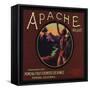 Apache Brand - Pomona, California - Citrus Crate Label-Lantern Press-Framed Stretched Canvas