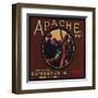 Apache Brand - Pomona, California - Citrus Crate Label-Lantern Press-Framed Art Print