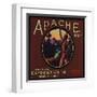 Apache Brand - Pomona, California - Citrus Crate Label-Lantern Press-Framed Art Print