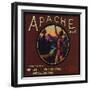 Apache Brand - Pomona, California - Citrus Crate Label-Lantern Press-Framed Art Print