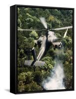 Apache Helicopter Firing-Stocktrek Images-Framed Stretched Canvas