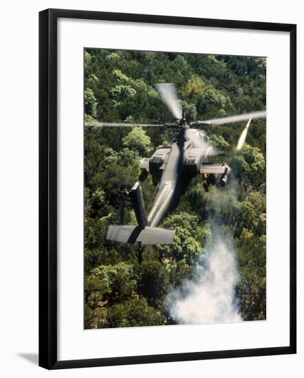 Apache Helicopter Firing-Stocktrek Images-Framed Photographic Print