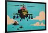 Apache Helicopter with Bow-null-Framed Poster