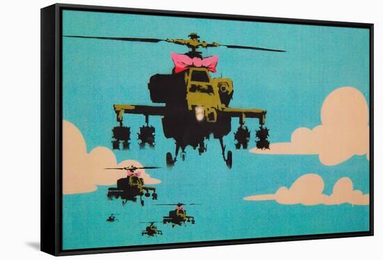 Apache Helicopter with Bow-null-Framed Stretched Canvas