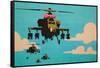 Apache Helicopter with Bow-null-Framed Stretched Canvas