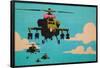 Apache Helicopter with Bow-null-Framed Poster