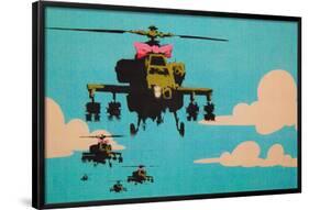 Apache Helicopter with Bow-null-Framed Poster