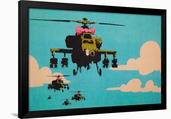 Apache Helicopter with Bow-null-Framed Poster