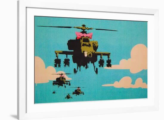 Apache Helicopter with Bow-null-Framed Art Print