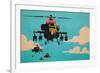Apache Helicopter with Bow-null-Framed Art Print