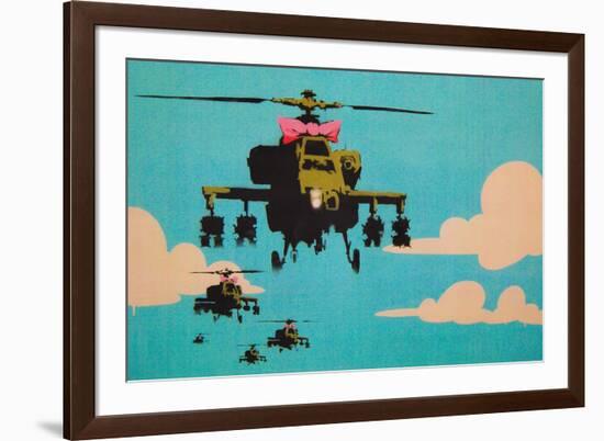 Apache Helicopter with Bow-null-Framed Art Print