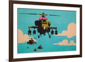 Apache Helicopter with Bow-null-Framed Art Print