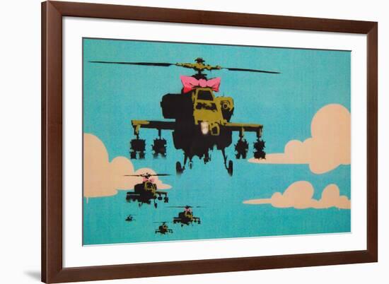 Apache Helicopter with Bow-null-Framed Art Print