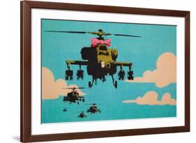 Apache Helicopter with Bow-null-Framed Art Print