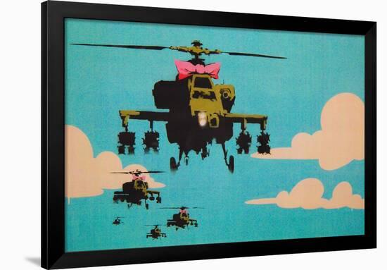 Apache Helicopter with Bow-null-Framed Art Print