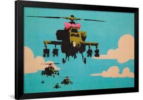 Apache Helicopter with Bow-null-Framed Art Print