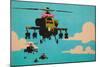Apache Helicopter with Bow-null-Mounted Poster