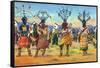 Apache Indians Dance the Devil Dance-Lantern Press-Framed Stretched Canvas