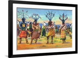 Apache Indians Dance the Devil Dance-Lantern Press-Framed Premium Giclee Print