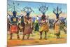 Apache Indians Dance the Devil Dance-Lantern Press-Mounted Premium Giclee Print