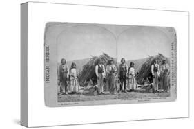 Apache Indians in Front of Wickiup-null-Stretched Canvas