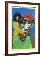 Apache Mother and Baby in Papoose-Lantern Press-Framed Art Print