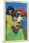 Apache Mother and Baby in Papoose-Lantern Press-Mounted Art Print