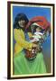 Apache Mother and Baby in Papoose-Lantern Press-Framed Art Print