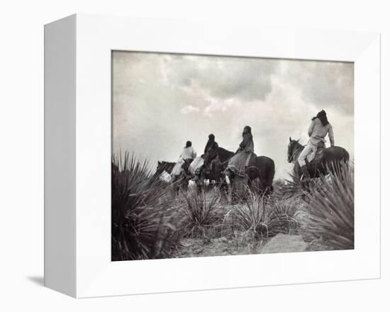 Apache on Horseback, c1906-Edward S. Curtis-Framed Stretched Canvas