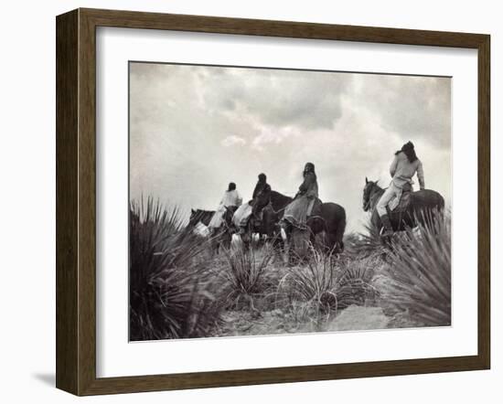 Apache on Horseback, c1906-Edward S. Curtis-Framed Giclee Print