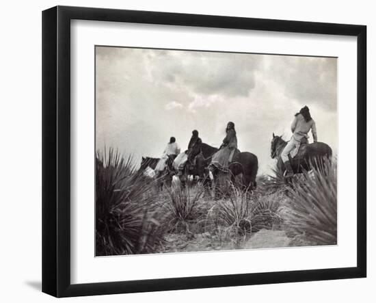 Apache on Horseback, c1906-Edward S. Curtis-Framed Giclee Print