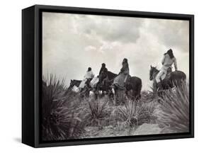 Apache on Horseback, c1906-Edward S. Curtis-Framed Stretched Canvas