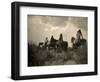 Apaches. before the Storm- Four Apache on Horseback on Horseback under Storm Clouds, 1906-null-Framed Art Print
