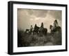 Apaches. before the Storm- Four Apache on Horseback on Horseback under Storm Clouds, 1906-null-Framed Art Print